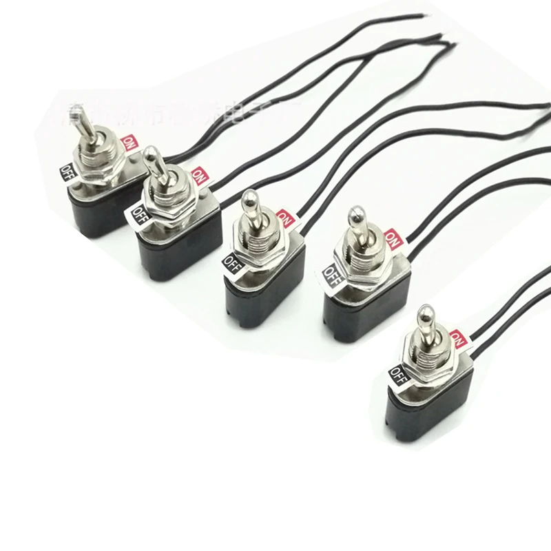 5 шт. AC 250 В 6А тумблер Prewired Стандартный ВКЛ/выкл с проводным кабелем KNS-1 SPST контакты