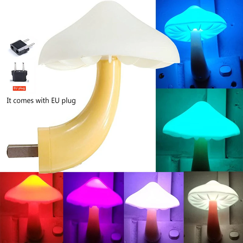 Led Controle Intelligent De La Lumiere Veilleuse Champignon Lampe Veilleuse Pour Enfant Mini Mur Lampe Bebe Enfants Chambre Decoration Lampe De Nuit Aliexpress