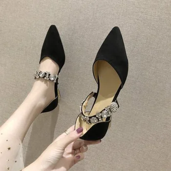 

Woman Crystal Flats Ladies Ballet Shoes Fmeale Pointed Toe Sandals Women's Elegant Women Wedding Footwear