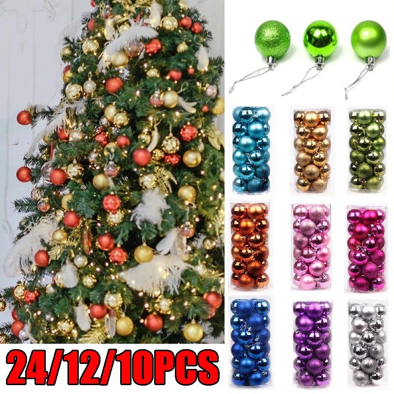 24/12/10/6pcs Christmas Ball Christmas Tree Ornaments Tree Hanging