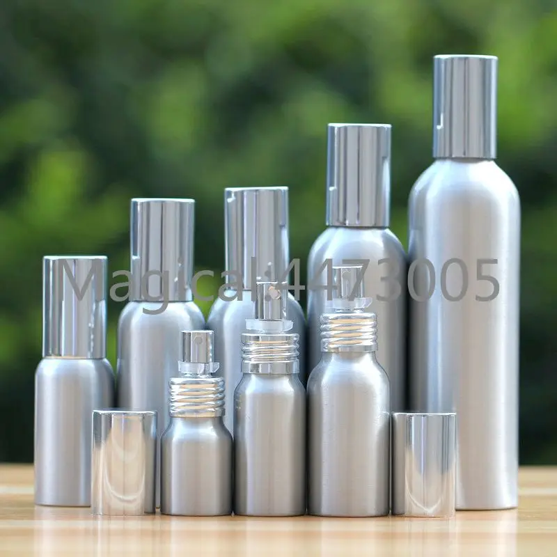 

1-2pcs 20/30/50/60/100-500ml Aluminum silver empty spray bottle Fine Mist Refill cosmetic spray jar Sample subpackage travel