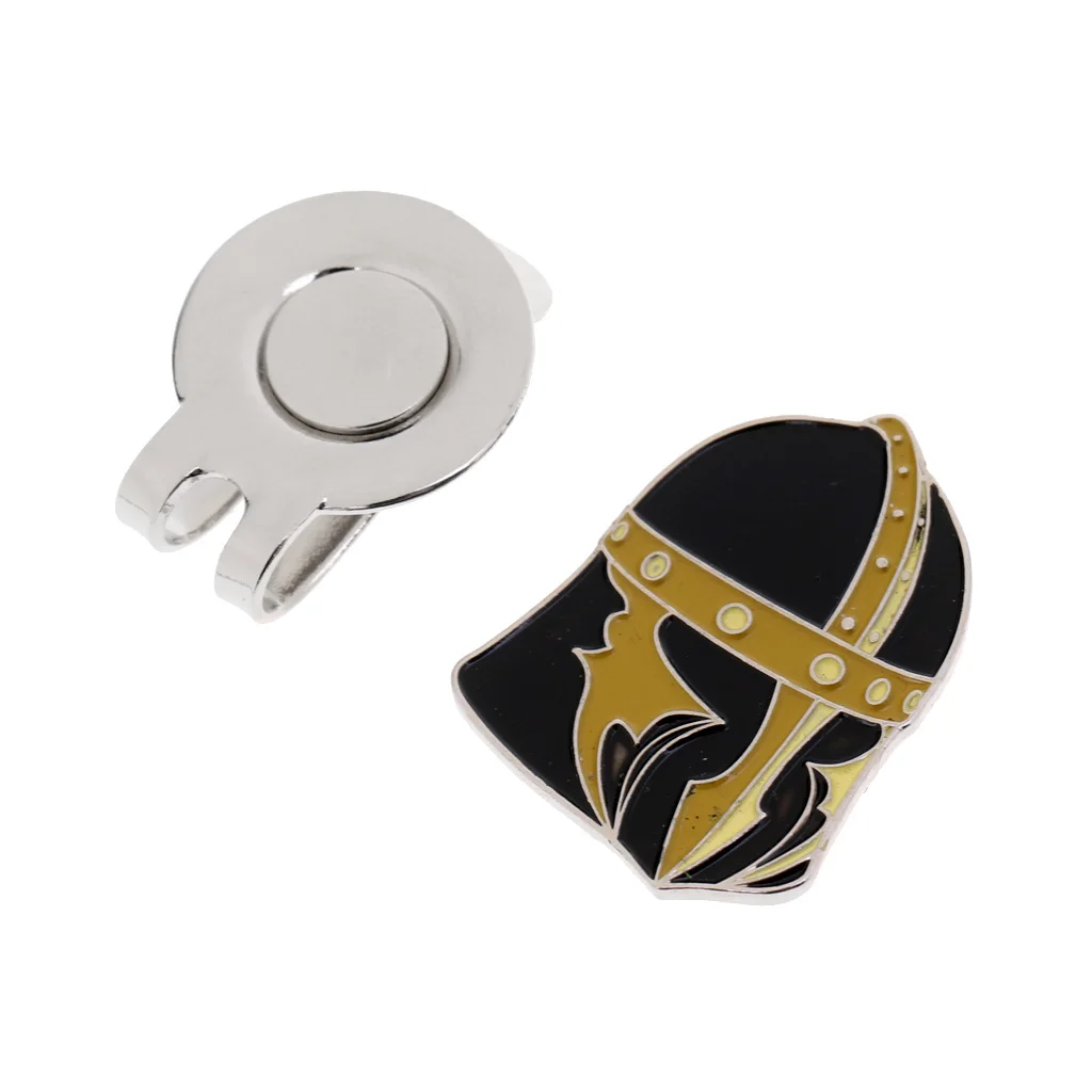 Vintage Helmet Alloy Golf Ball Marker with Magnetic Hat Clip Golf Accessory