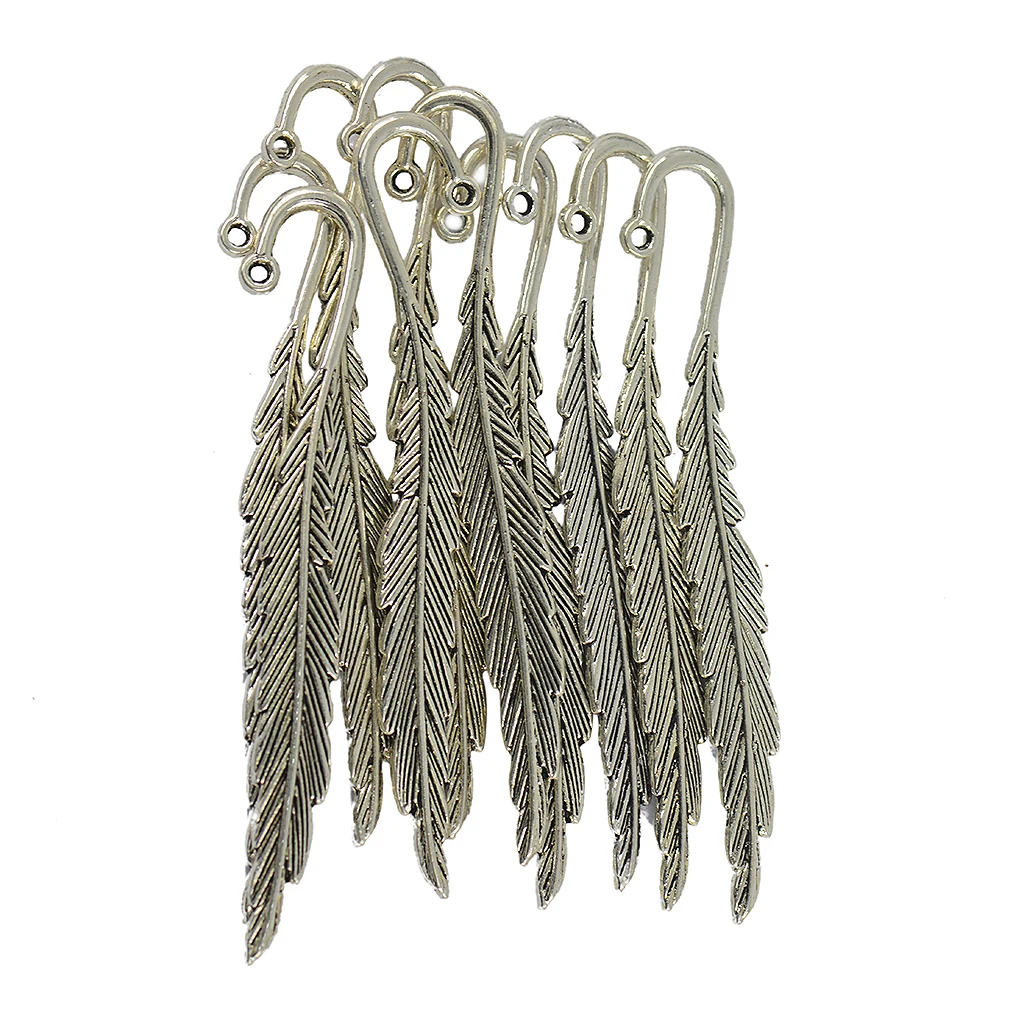 Pack of 20 Charming Tibetan Silver Beading Feather Phoenix Bookmark With Loop DIY Supplier