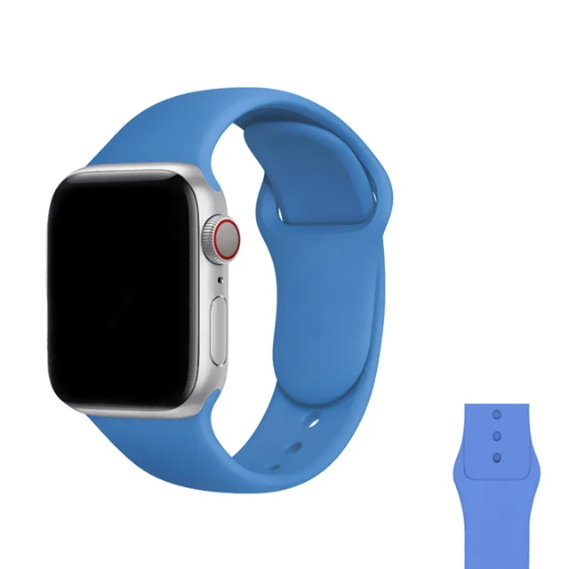 Silicone Strap For Apple Watch Band  7 41mm/45mm Series 6 SE 5 4 42mm/44mm Rubber Wristband iWatch 3 2 1 38/40mm Smart Bracelet 42