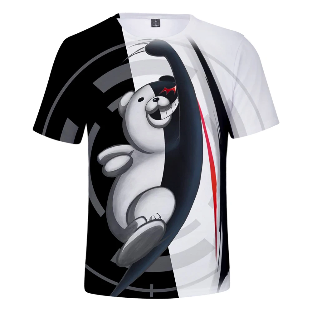 Monokuma Мужская 3D футболка для женщин модные летние горячие 3D футболки эксклюзивные повседневные Harajuku хип хоп Короткие футболки XXS-4XL