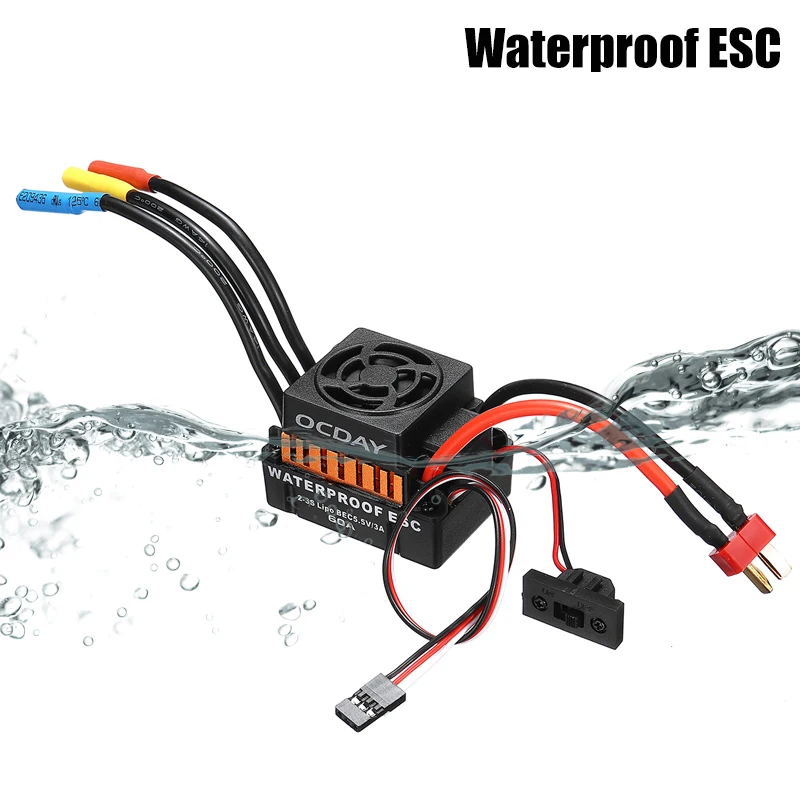 

Hot Efficient 4370KV Sensorless Brushless Motor with Waterproof 60A Brushless Electronic Speed Controller For 1:10 RC Car For RC