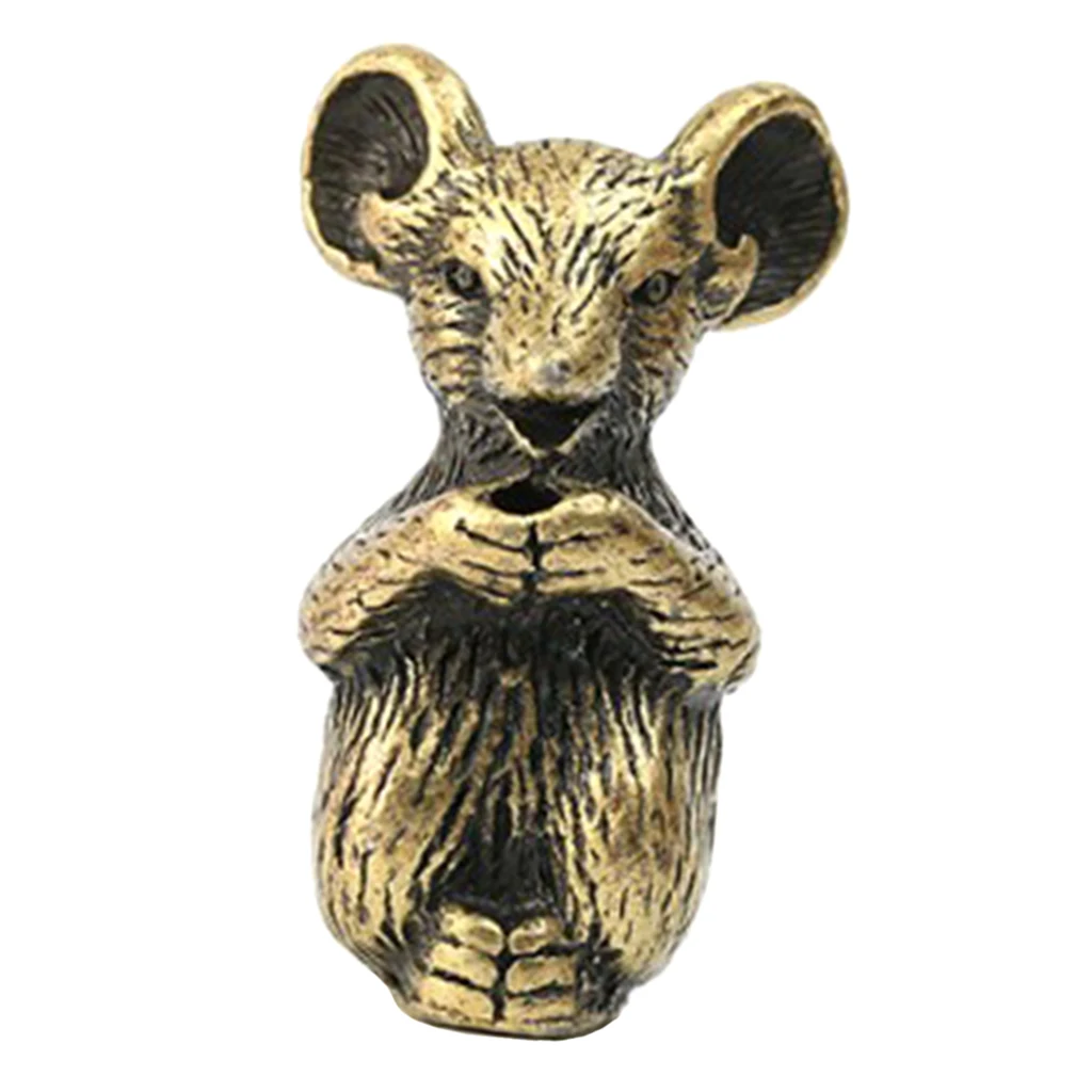 MagiDeal China Zodiac Animal Rat Statue Incense Holder Ornaments Fengshui Copper Mascot Lucky Animal Statue Stick Incense Burner
