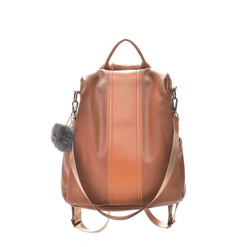 

Backpack Women's Korean-style 2018 New Style Fashion Versatile Anti-Theft England Back Destroyed Dual Purpose WOMEN'S Bag PU Lea