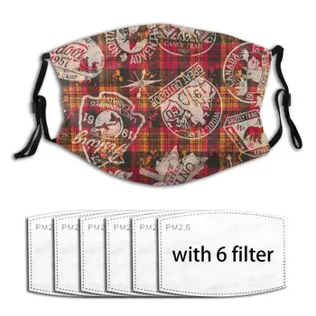 

Washable Face Breathing Mask Reusable Anti Dust Mouth Mask Canada Tartan With Labels Mask For Adults