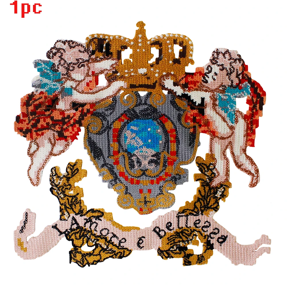 1pc 1377 angel Вышивка блесток фея кукла Корона Ангел аппликация в виде крыла Мода патч украшение для одежды сумка рубашка Швейные аксессуары - Цвет: 1pc 1377 angel