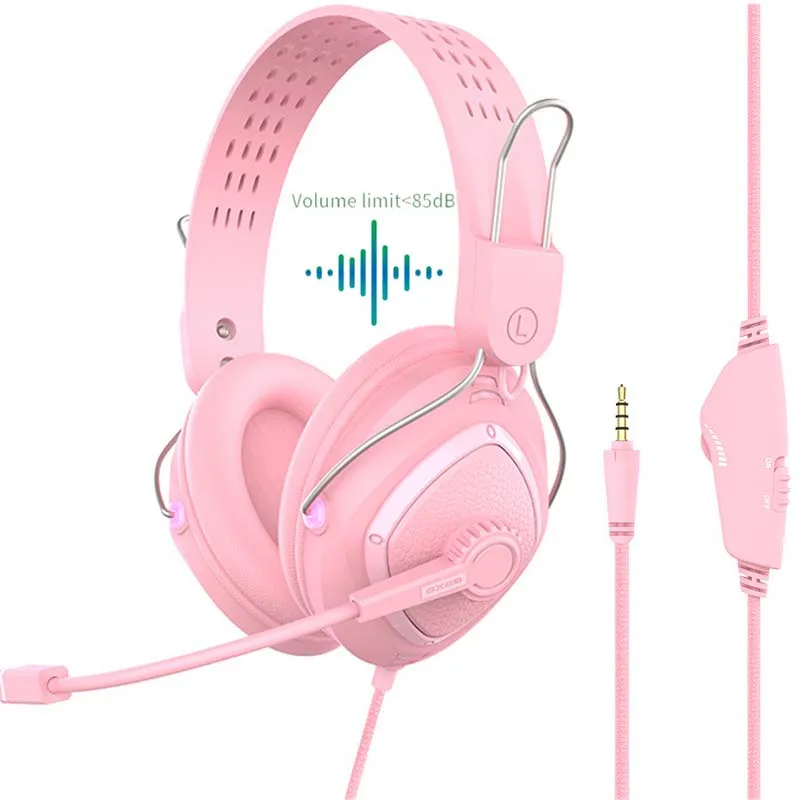 Kids Headphone Wired 85db Safe Volume Headset with Microphone for Boys Girls Birthday Gifts Lerning Gaming Earphone