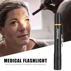 Энергосберегающий медицинский удобный портативный ручка в форме фонарик светодиодный мини-фонарик из алюминиевого сплава двухсторонний