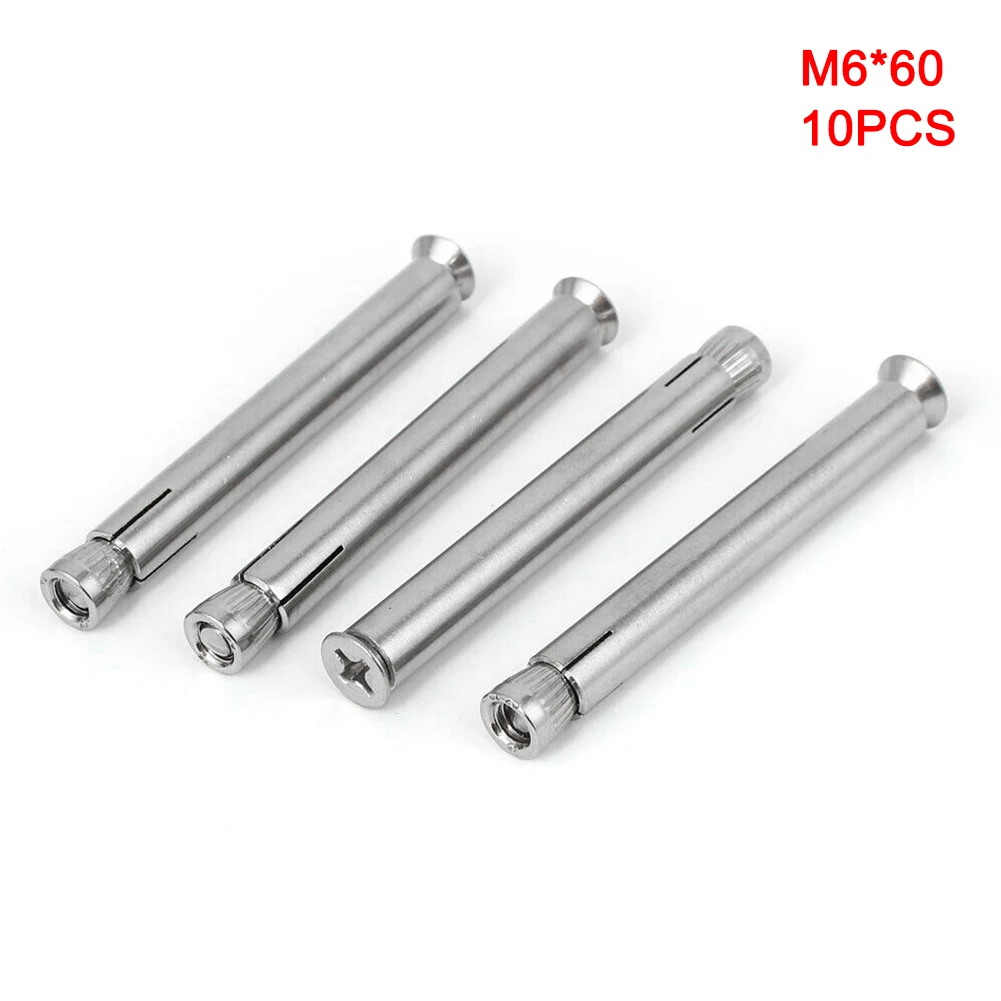 10 шт. M6/M8/M10 нить длинный винт с потайной плоской головкой анкерные болты расширения Нержавеющая сталь ALI88 - Габаритные размеры: m6x60