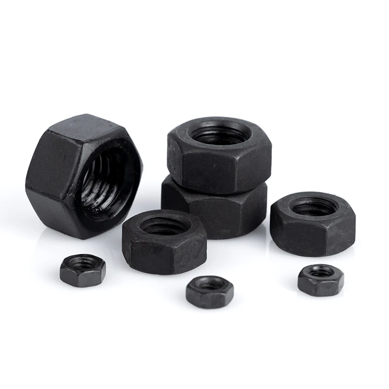 

Hexagon Hex Nuts M2 M2.5 M3 M4 M5 M6 M8 M10 M12 M14 M16 M18 M20 M22 M24 M27 M30 M36 black oxide carbon steel metric hex nuts