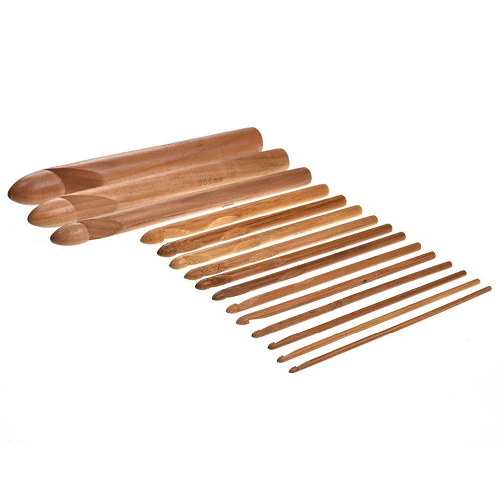 15 шт. набор крючков для вязания крючком DIY Швейные Портативные Инструменты Аксессуары Ремесло эргономичный смешанный размер вязальная игла деревянный многофункциональный