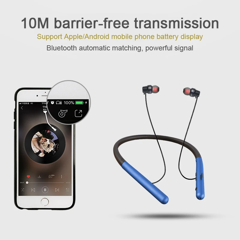 Новые T25 Bluetooth наушники беспроводные магнитные шейные наушники громкой связи спортивные стерео наушники для samsung Xiaomi с микрофоном