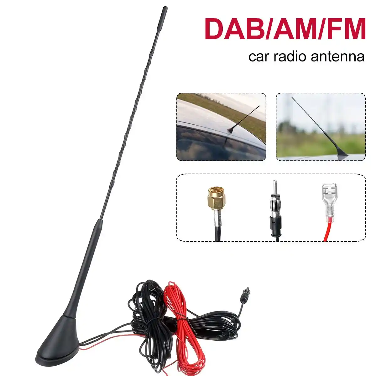 DULALA Universal Trim Auto Fahrzeug Fin Dachantenne Antenne FM//AAM Radiosignal