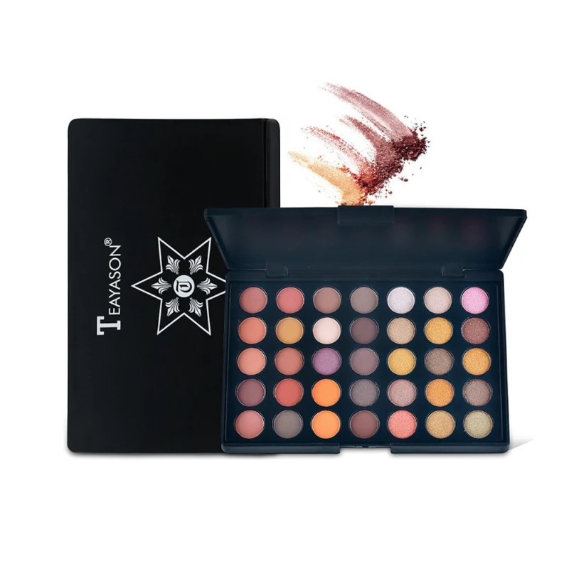 35 Colors Pearl Matte Eyeshadow Orange Color Earth Color Eyeshadow Tray Mix Is Not Easy To Remove Makeup Pro
