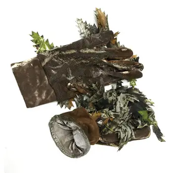 

Outdoor Hunting Gloves Camouflage Gloves With 3D Leaf Design Bionic Full Gloves Hunting Reed Gloves Camping Hunting Gloves