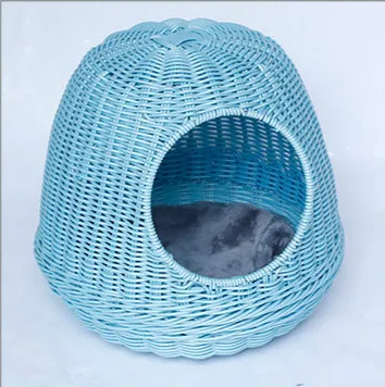 3 36x36x33cm Ручная работа, ротанговая домашняя кровать для питомца, собаки, кошки, четыре сезона, клетка, моющийся щенок щенка, кошки, домашний котенок, питомники, дышащие кошки, собака, дом - Цвет: 3 36x36x33cm