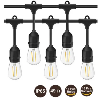 Kerst Slingers S14 Led String Licht E27 Led Retro Edison Gloeilamp Outdoor Tuin Patio Vakantie Bruiloft Licht