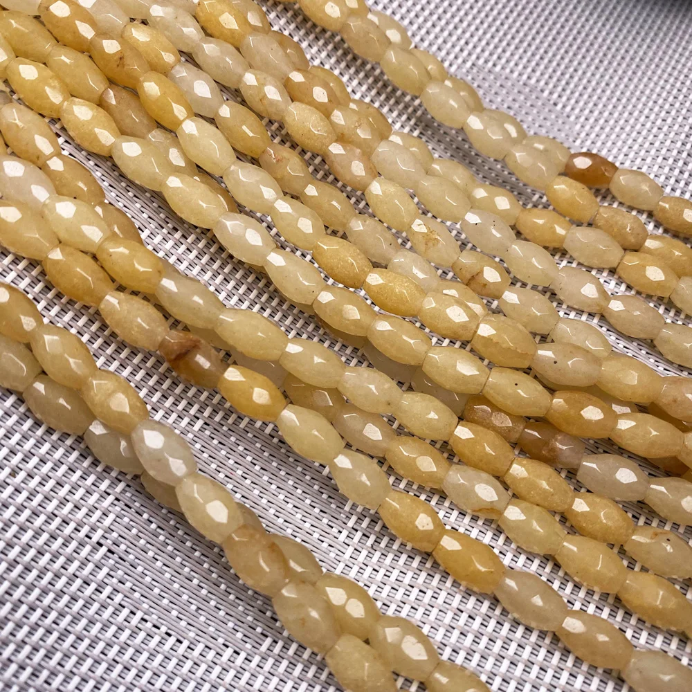 Yellow Jade Граненые бусины в форме колонны из натурального камня, полуфабрикаты из кристаллов для самостоятельного изготовления ювелирных изделий, колье, браслет, аксессуары - Цвет: Yellow Jade