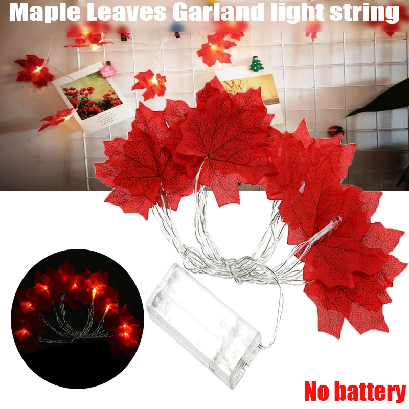 

LED Maple Leaves Light String 1.5M 10LED Lighted Fall Autumn Halloween Thanksgiving Christmas Tree Garden Decoration
