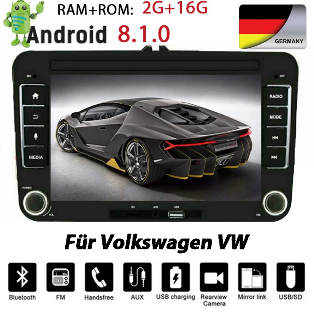 7 дюймов Автомагнитола 2Din Android 8,1 gps NAVI FM для VW GOLF 5V 6 PASSAT вариант PM