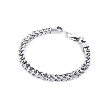

Cuban Chain Punk Hip-hop Rock Bracelet Rapper Cool Link Titanium Steel Men Bracelets Jewelry Silver Male Color Wholesale 2019