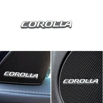 

Corolla 4pcs speaker aluminum 3D sticker sound letter stickers for Toyota scion avensis auris hilux Corolla Camry RAV4 Lexus
