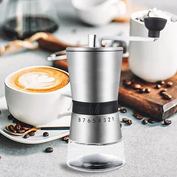

Stainless Steel Coffee Bean Grinder Hand Operated Large Storage Coffee Maker Machine Grinder New Arrival