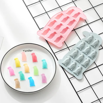 

Cute Penguin Shape Ice Cube Maker Silicone Mold Fondant Cake Chocolate Wine Glass Decoration Molds Kitchen,Party Bar Accessories