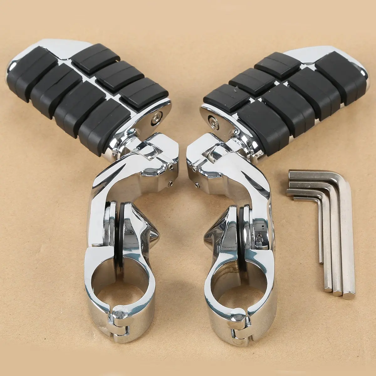 

Universal Motorcycle Moto Chrome 1.25" 32mm Short Angled Adjustable Highway Foot Pegs Peg Mount For Harley Yamaha Honda Suzuki