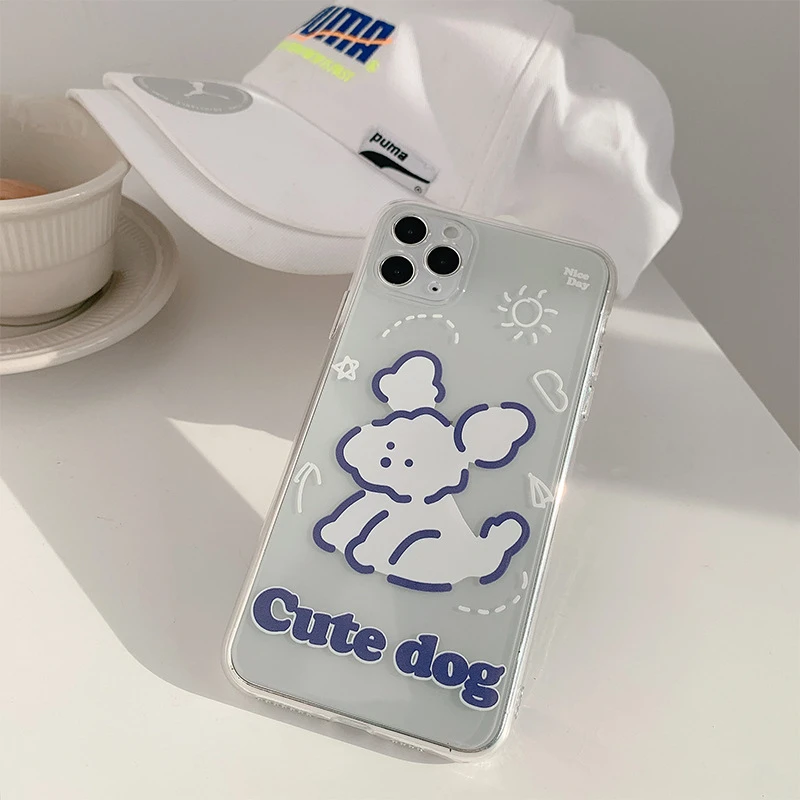 Ins Korean Cute Cartoon Dog Fun Puppy Phone Case For Iphone 11 Pro Max Case  Silicone Cover For Iphone Xs Max Xr X 7 8 Plus Case - Mobile Phone Cases &  Covers - AliExpress