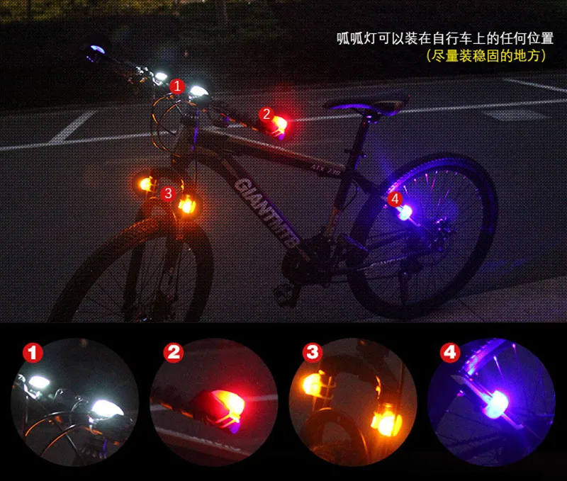Discount Bicycle Light with Battery Waterproof Silicone LED Head Front Rear Wheel Lights Bike Headlight Lamp Cycling Bicycle Accessories 5