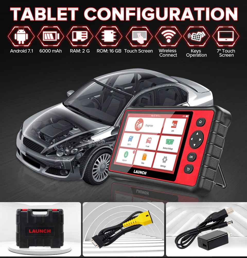 LAUNCH CRP909E OBD2 сканер 7 дюймов полная система инструмент для диагностического
