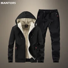 Męskie zimowe zestawy polarowe męskie grube bluzy + spodnie garnitur bluza z kapturem odzież sportowa dresy męskie bluzy z kapturem rozmiar 6XL