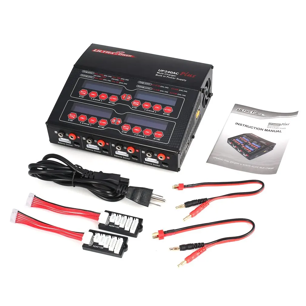 

Ultra Power UP240AC Plus 240 W 4 Doors Lilo/LiPo/LiFe/ NiMH/NiCD/Pb Battery Multi Balance Charger/Discharger for RC Drone