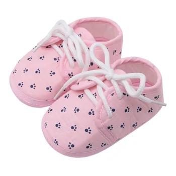

Baby Boy Girl Shoes First Walker Small Footprint Printing Lace Casual Shoes Non-Slip Breathable Baby Shoes