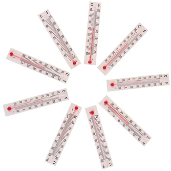 

10PCs Indoor Outdoor Miniature Paper Cardboard Thermometer Dollhouse Indoor -20-50/0-120 Thermometer Instruments