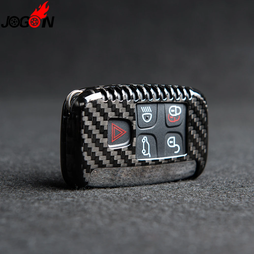 Чехол брелок из настоящего углеродного волокна для Land Rover LR Discovery 4 и Sport Freelander 2 Range