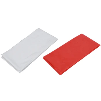 

2 Pcs PEVA Disposable Tablecloths Table Cloth Cover Party Catering Events Tableware, White & Big Red