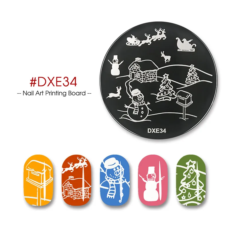 DXE34 Vrenmol трафарет для принта ногтей штамповка шаблон лак для ногтей геометрическая решетка Изображение Шаблон печатная пластина - Цвет: DXE34