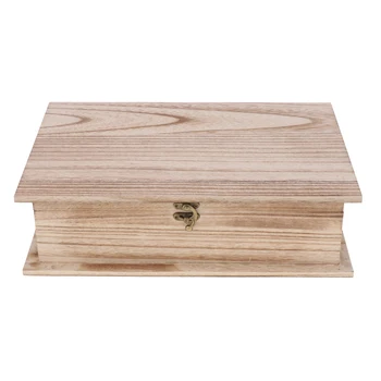

Portable Rectangle Wooden Chest Jewelry Box for Color Arts Crafts Home Decor - Necklace Bracelet Trinkets Organizer