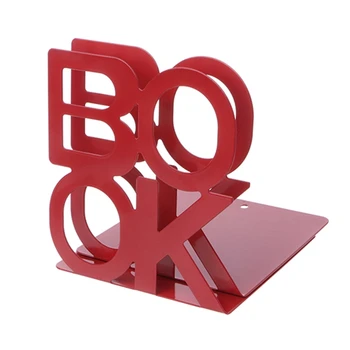 

Alphabet Shaped Metal Bookends Iron Support Holder Desk Stands For Books