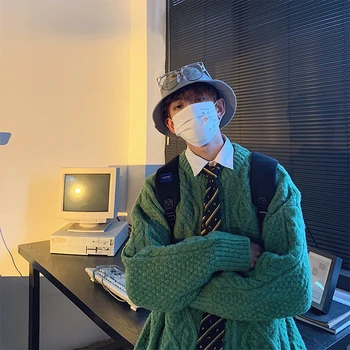 

2019 Autumn And Winter New Thick Round Neck Solid Color Student Sweater Fashion Casual Loose Pullover Orange Pink / Blue / Green