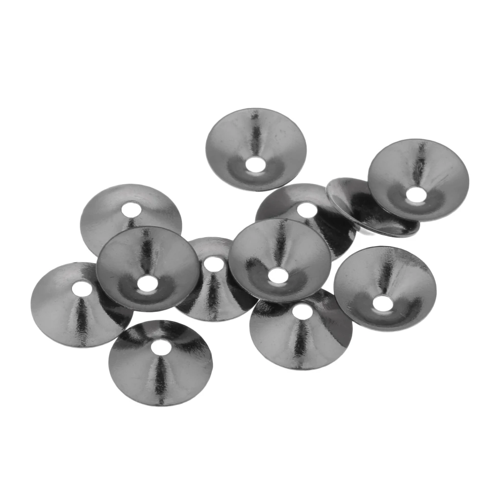 12pcs Fly Tying Brass Flutter Cones 10mm For Tube Flies Fishing Lures Fishing Tools Gold Silver Gray