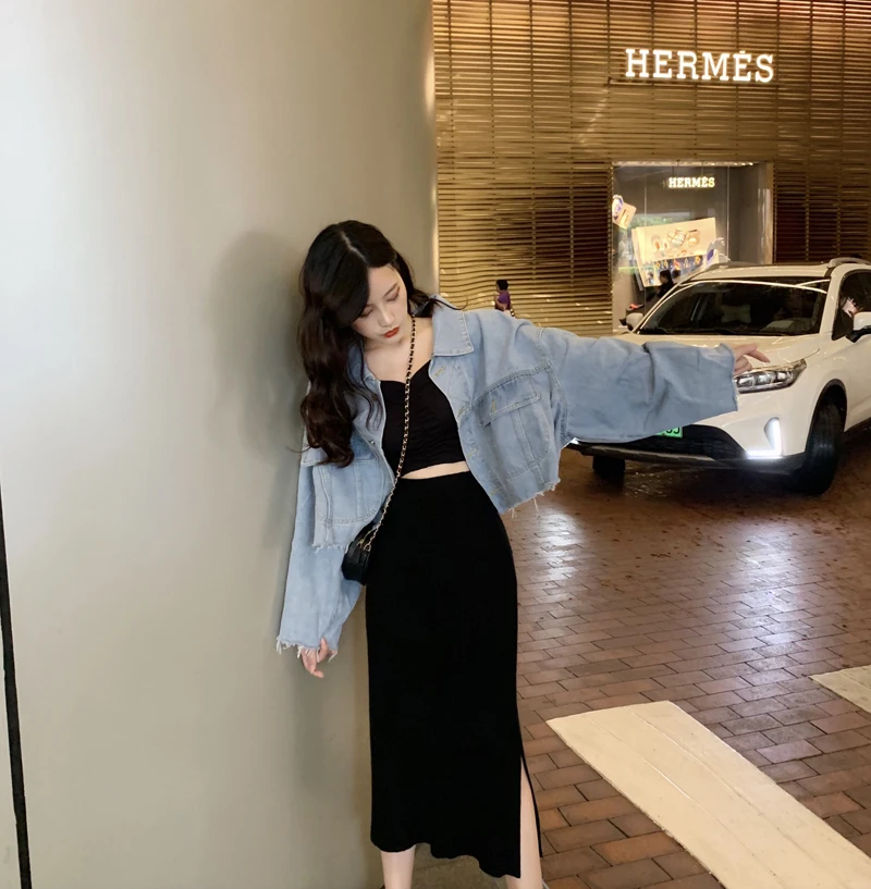 black skirts Розовые вязаные зимние юбки, женские, с разрезом, эластичные, высокая талия, сексуальная юбка-карандаш, Женская юбка, толстая, миди, Корейская, осенняя, для девушек, Jupe Crayon - Цвет: black skirts