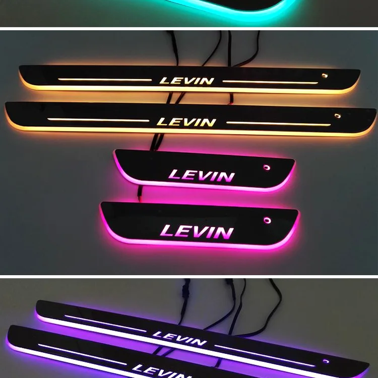 Lewin Индуктивный не сломанная линия СВЕТОДИОДНЫЙ Красочный стример динамическая подсветка Руководство Добро пожаловать подсветка для подножки включены порог для автомобиля