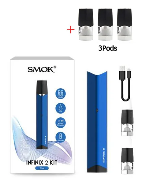 SMOK INFINIX 2& INFINIX Pod Комплект 450 мАч и 250 мАч батарея 2 мл картридж Vape ручка испаритель электронная сигарета - Цвет: INFINIX 2 with Pods